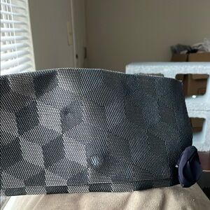 Black Mesh Clutch with Flower Accent